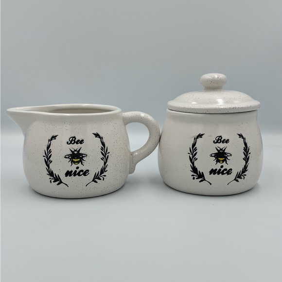 Bee Collection “Bee Nice” Ceramic Sugar & Creamer Set - Picture 3 of 7